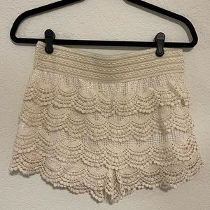Lace Ruffled Shorts